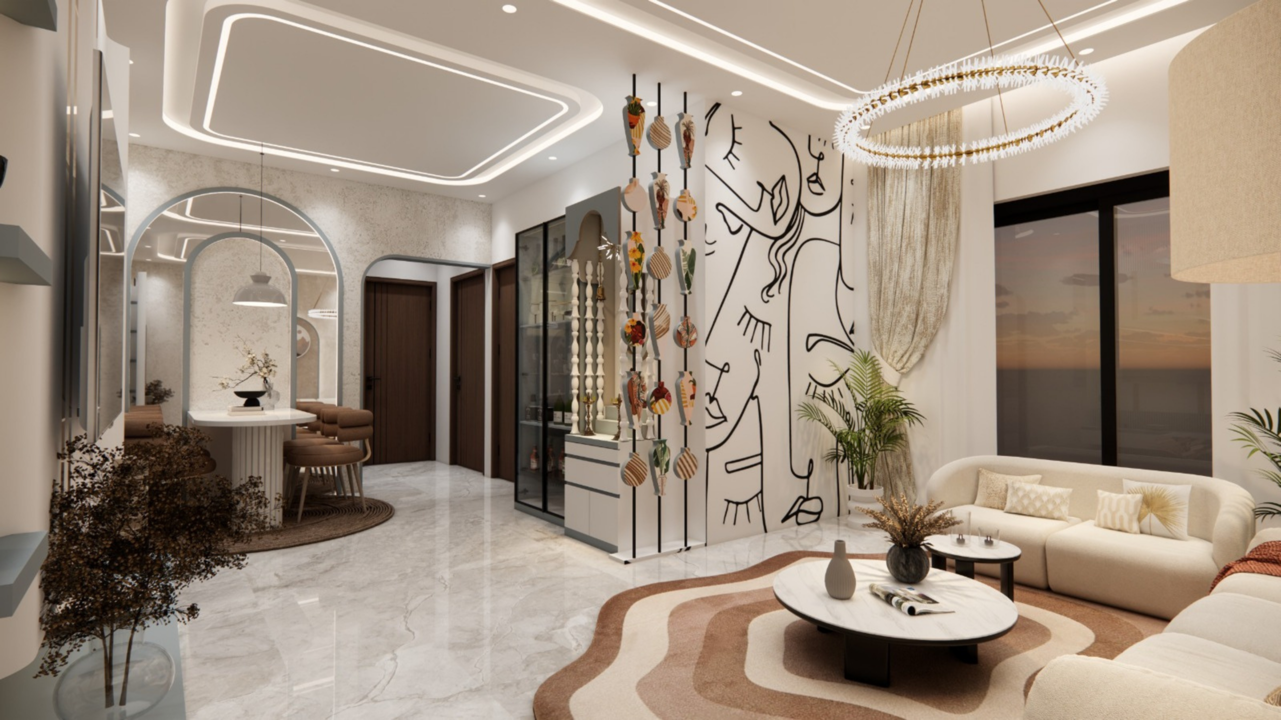 Premium living room interior by Interior Elevation