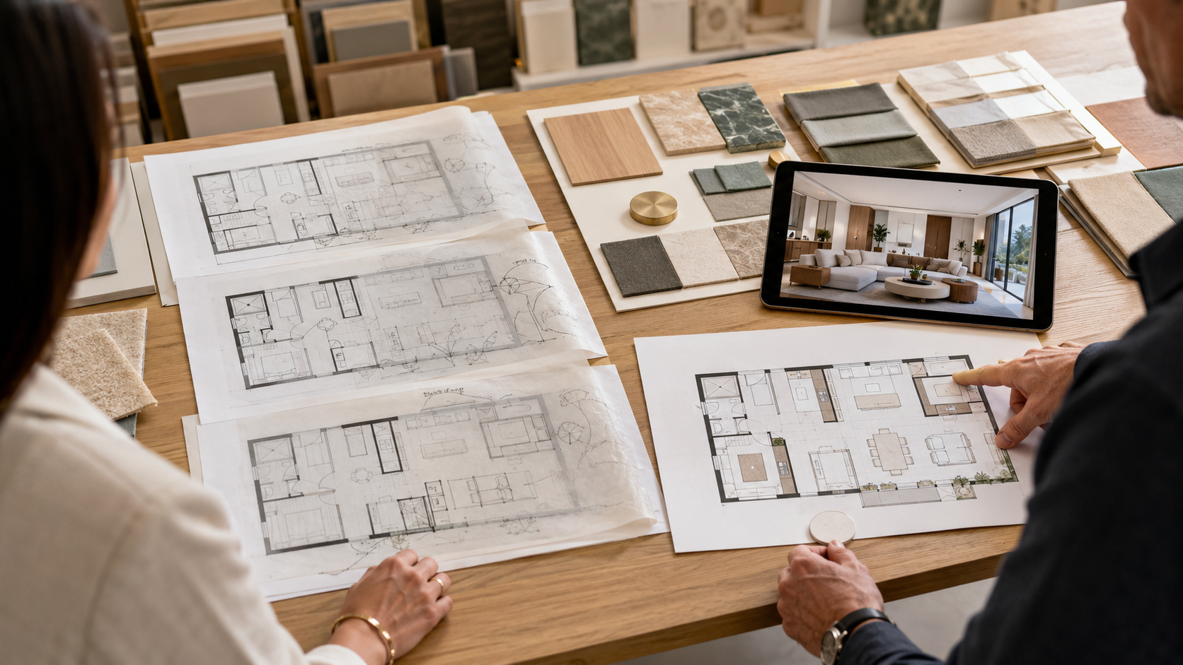 Materials & Lighting by Interior Elevation