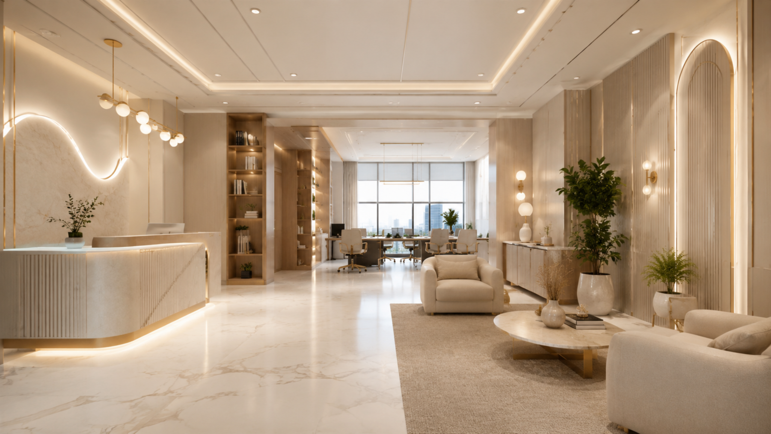 Premium commercial office reception by Interior Elevation