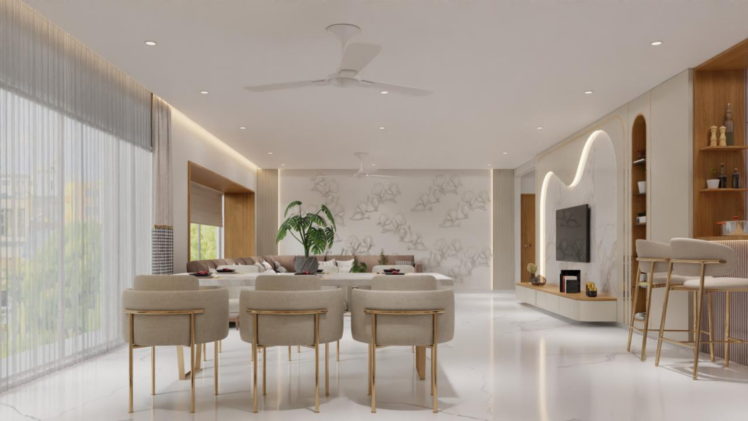Premium dining area with refined finishes