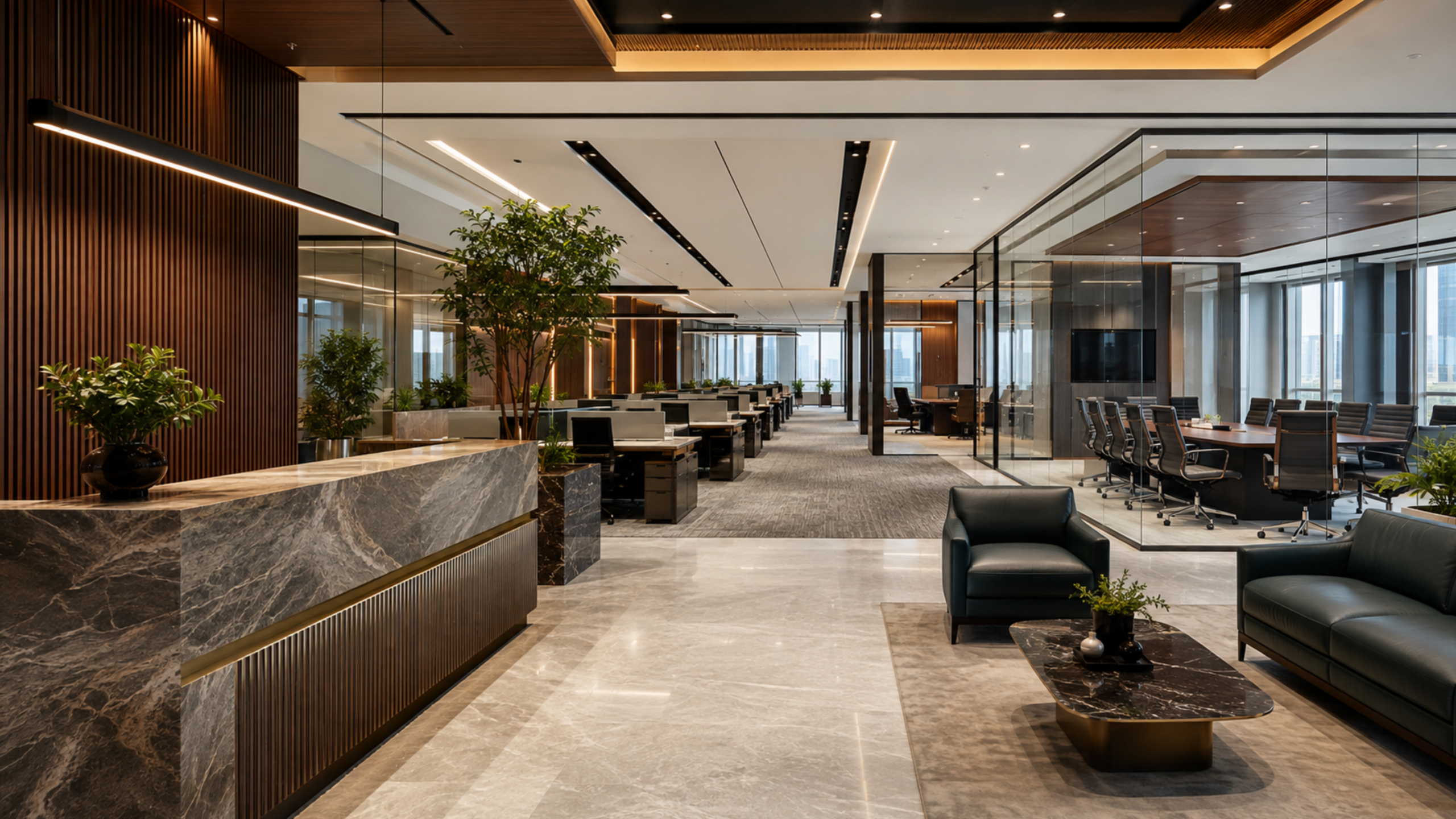 Modern collaborative workspace interior