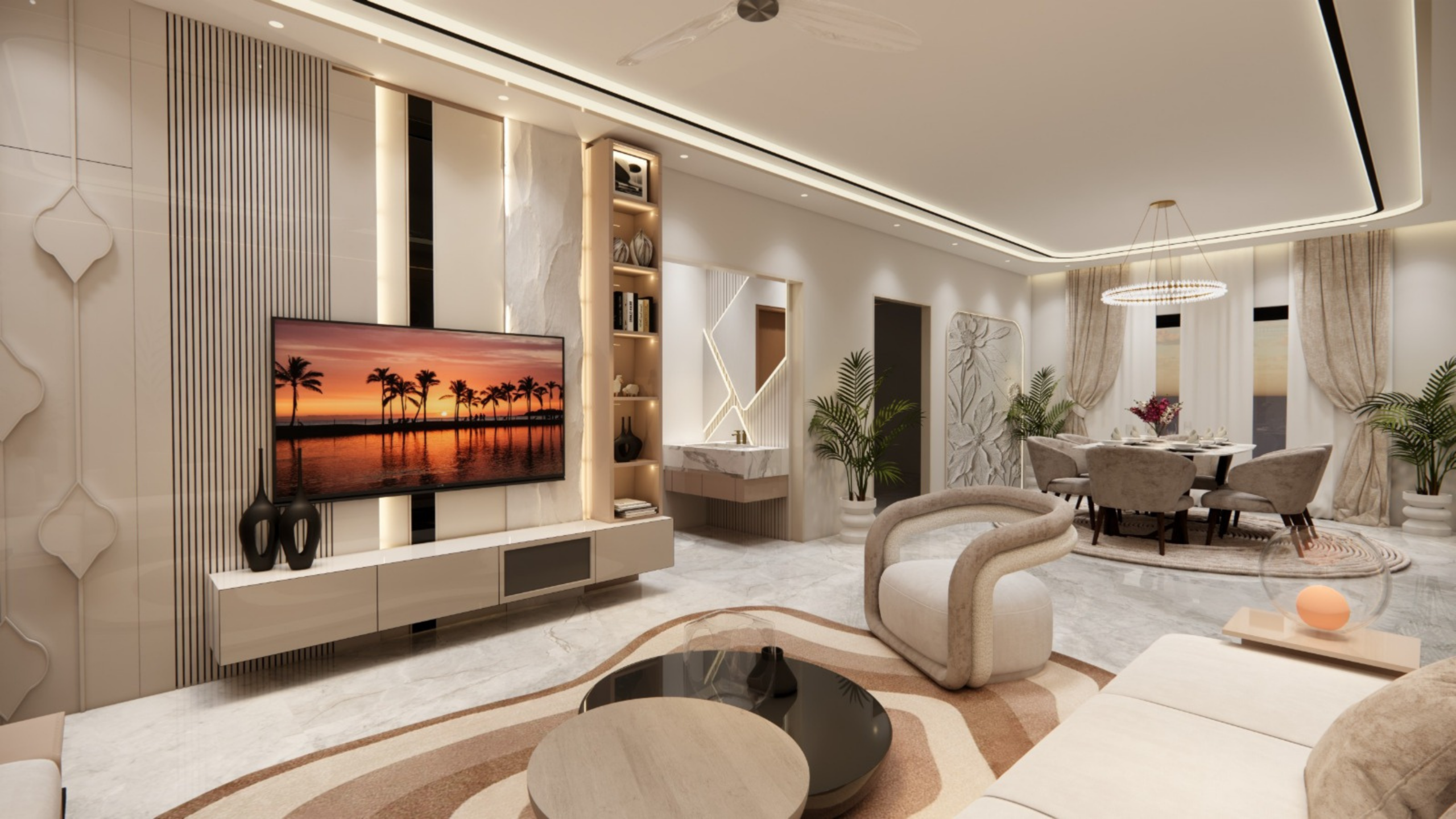 Sophisticated living room interior styling