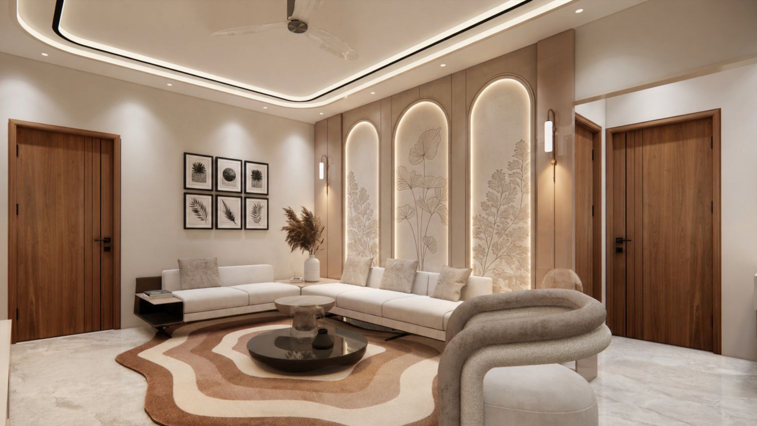 Modern living room with refined finishes