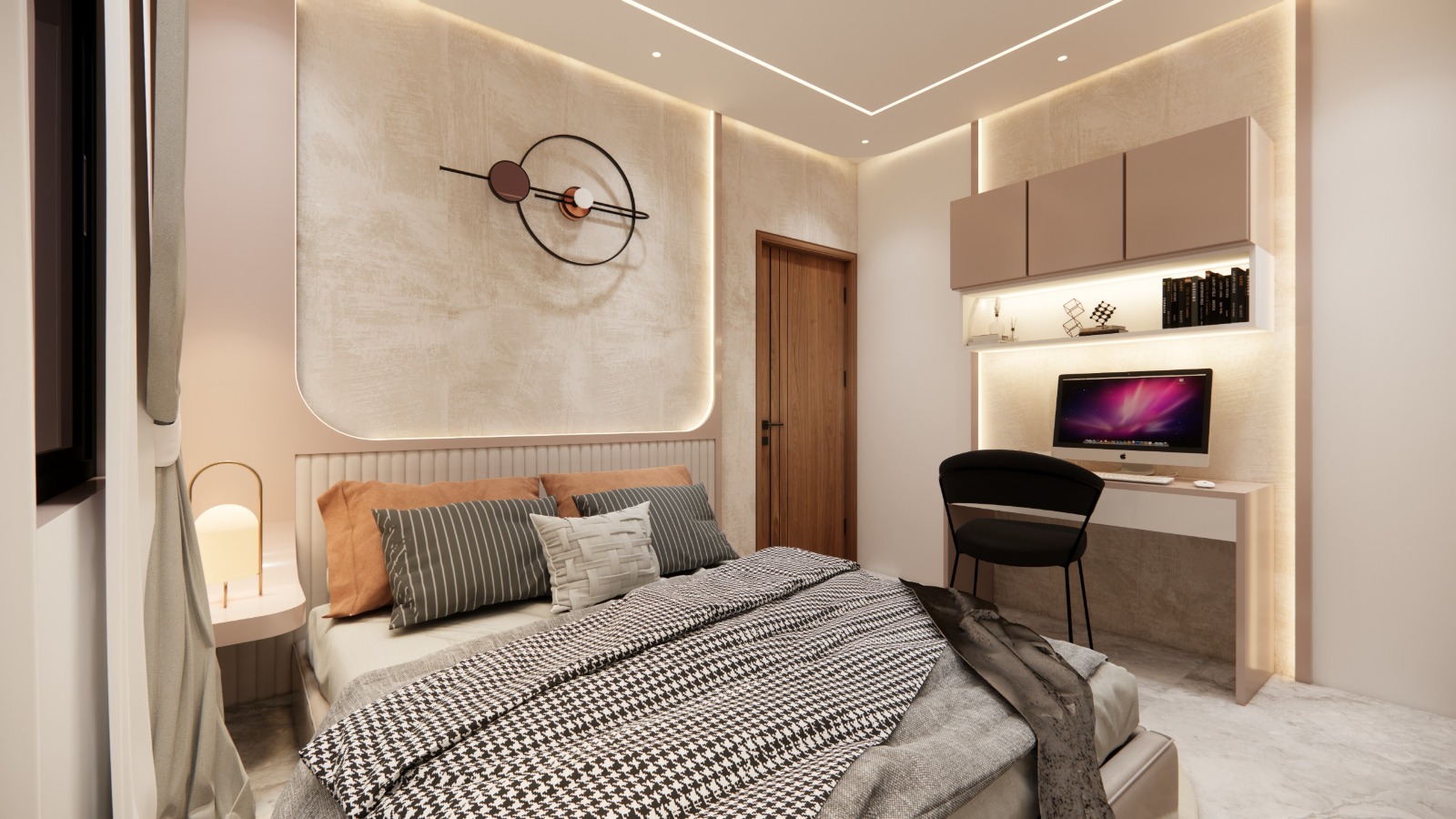 Elegant functional bedroom interior